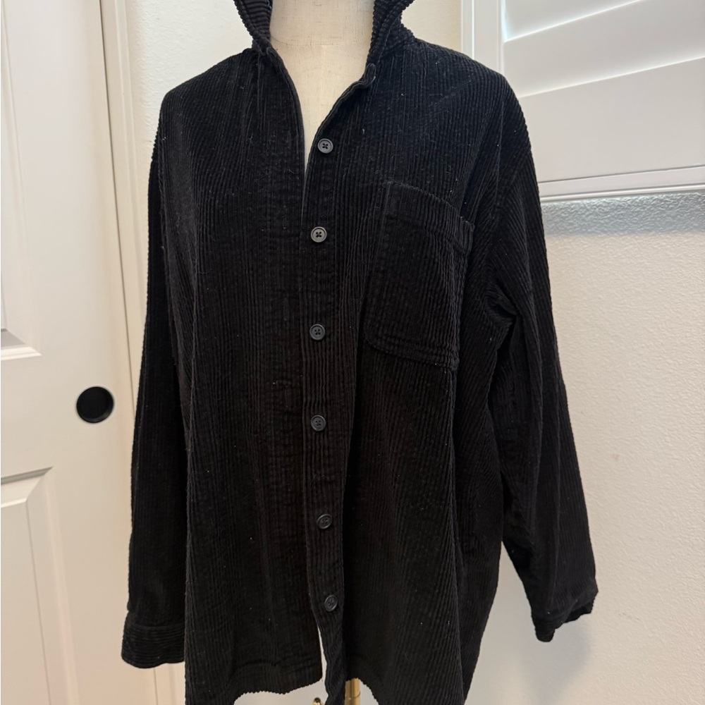 L.L. Bean Vintage Black Corduroy Shirt Jacket